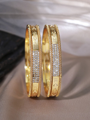 Rubans Elements Alloy Gold-plated Bangle Set(Pack of 2)