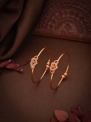 ANOUK Brass Diamond Gold-plated Ring Bangle(Pack of 6)