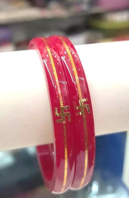 Anshi Creations Copper Gold-plated Bangle Set(Pack of 2)