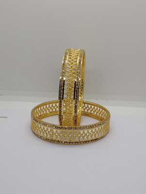 SGA FASHION Alloy Beads Gold-plated Bangle Set(Pack of 2)