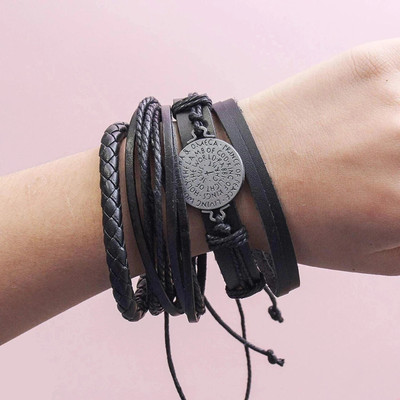 University Trendz Leather Bracelet(Pack of 4)