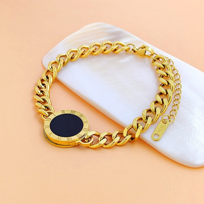 MYKI Stainless Steel Gold-plated Charm Bracelet