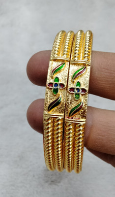 Shree Enterprises Brass Gold-plated Bangle Set(Pack of 2)
