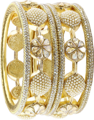 ZULKA Metal Diamond, Zircon Bangle Set(Pack of 6)