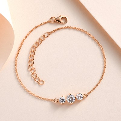 Ornate Jewels Silver Diamond Gold-plated Bracelet