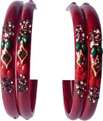 Karaavi Glass Crystal Enamel Bangle Set(Pack of 4)