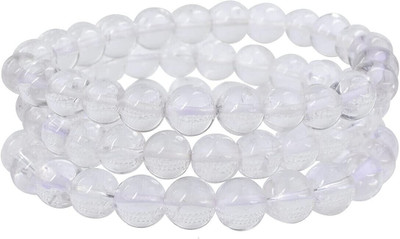 SUKHAD Stone, Crystal Quartz Bracelet(Pack of 3)