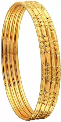 AFJ GOLD Copper Gold-plated Bangle Set(Pack of 4)