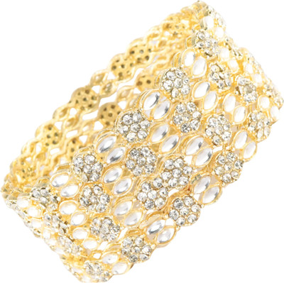 NMII Glass Diamond Bangle Set(Pack of 4)