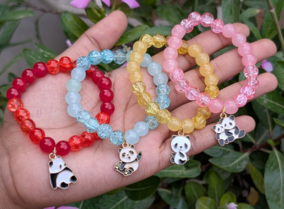 Sividya Glass Charm Bracelet(Pack of 4)