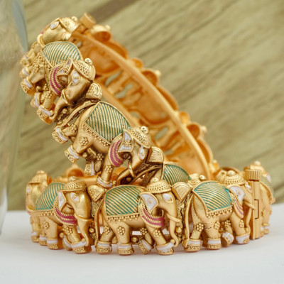 Panini Jewels Copper Gold-plated Bangle Set(Pack of 2)