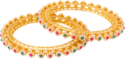YELLOW CHIMES Brass Bangle Set(Pack of 2)