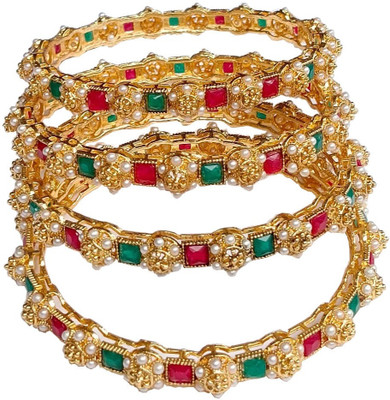DENICRAAS Alloy Gold-plated Bangle Set(Pack of 4)