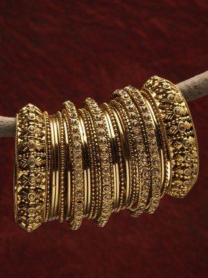 Shining Diva Alloy Crystal Gold-plated Bangle(Pack of 26)