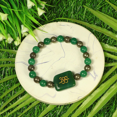 CRYSTU Pyrite, Stone, Crystal Beads, Crystal Bracelet
