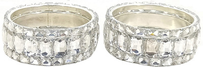 PRETTY GEMS Metal Crystal Bangle Set(Pack of 6)