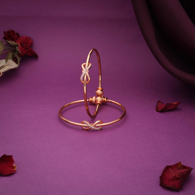 brado jewellery Brass Diamond Gold-plated Ring Bangle(Pack of 6)