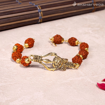 Aksharveda Metal Beads Gold-plated Bracelet