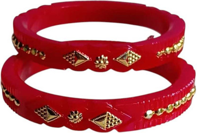 ABG Variety Plastic Gold-plated Bangle Set(Pack of 2)