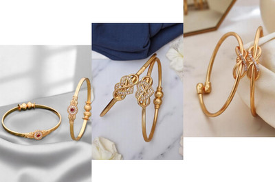 Hetshree Brass Diamond Gold-plated Bangle(Pack of 6)