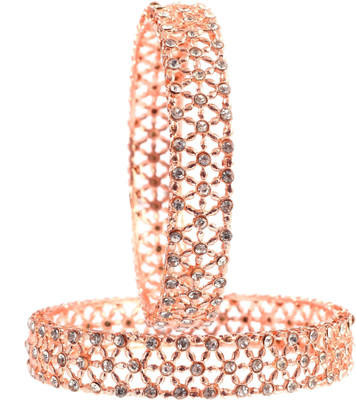 Ha Meem Alloy Cubic Zirconia Gold-plated Kada(Pack of 2)