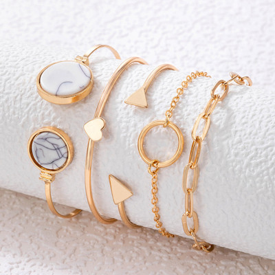 Vembley Alloy Cubic Zirconia Gold-plated Bracelet Set(Pack of 4)