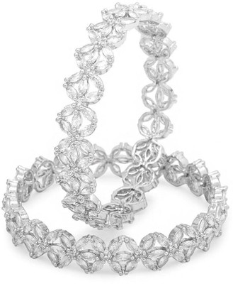 Terraband Alloy Cubic Zirconia Gold-plated Bangle Set(Pack of 2)