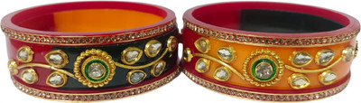 WELLVIEW Plastic Gold-plated Bangle Set(Pack of 6)
