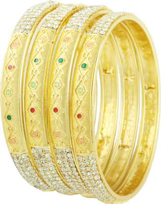 Bhagya Lakshmi Alloy Gold-plated Bangle Set(Pack of 4)