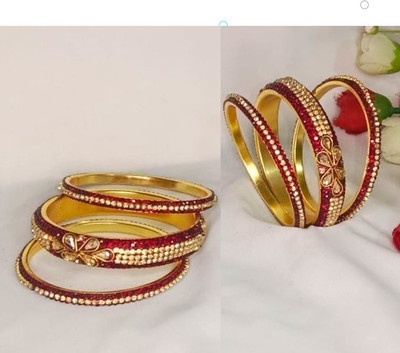IZELBEAUTY Alloy Cubic Zirconia Gold-plated Bangle Set(Pack of 2)