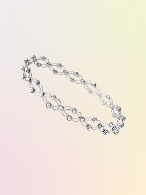 RKB SALES Alloy Cubic Zirconia Silver Bracelet