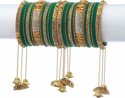 Rijoli Metal Zircon Gold-plated Bangle Set(Pack of 34)