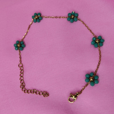 Jevaya Stainless Steel Cubic Zirconia Gold-plated Charm Bracelet