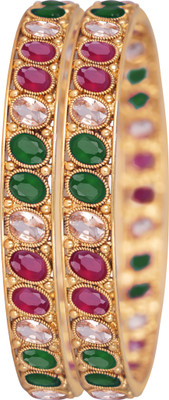 JFL - Jewellery for Less Copper Gold-plated Bangle Set(Pack of 2)