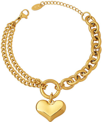 MYKI Stainless Steel Gold-plated Charm Bracelet