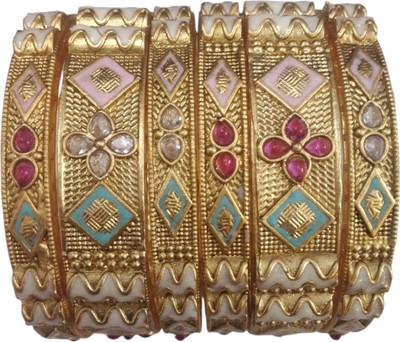 Santosh Jewels Metal Gold-plated Bangle Set(Pack of 6)