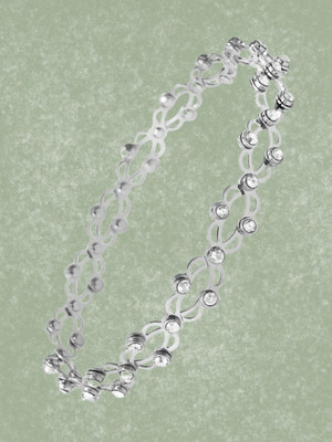 RKB SALES Alloy Cubic Zirconia Silver Bracelet