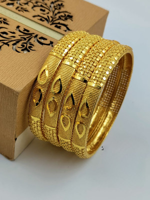 Univers Fashion Trends Brass Agate Gold-plated Bangle Set(Pack of 4)