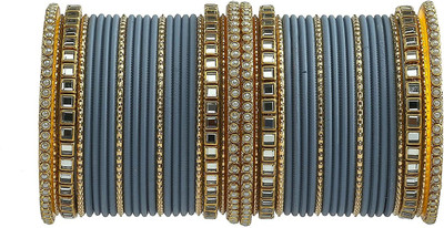 LYBASHINE Metal Crystal Bangle Set(Pack of 10)