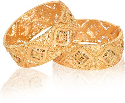 Nilu's Collection Copper Gold-plated Bangle Set(Pack of 2)