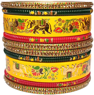 Anshi Creations Lac Bangle Set(Pack of 10)