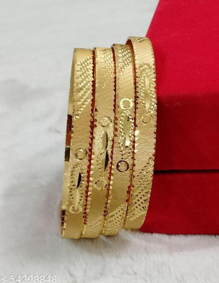 HouseOfCommon Alloy Gold-plated Bangle Set(Pack of 2)