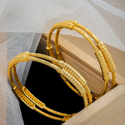 MHKART Brass Gold-plated Bangle Set(Pack of 4)