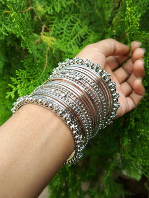 desi drapes Alloy Sterling Silver Bangle Set