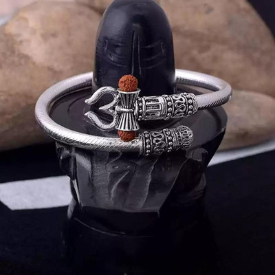 Diivine Hindu Brass, Copper Cubic Zirconia Silver Bracelet