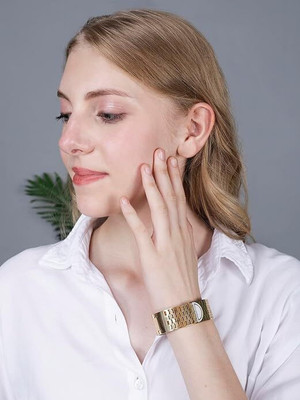 Dissara Golden Pyrite Gold-plated Bracelet