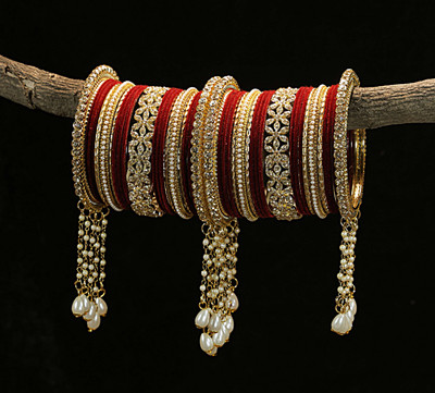 Rijoli Metal Zircon Gold-plated Bangle Set(Pack of 42)