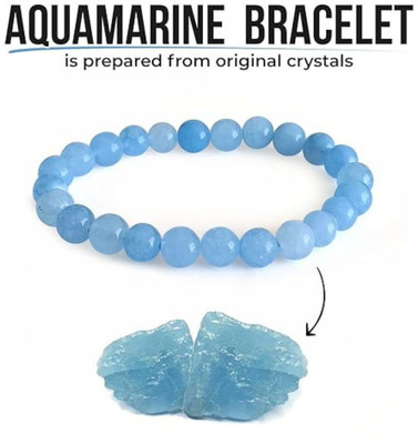 VIBESLE Crystal, Aquamarine Beads Charm Bracelet