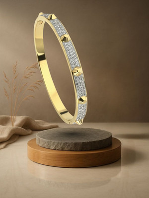 KIVORA Alloy Cubic Zirconia Gold-plated Kada