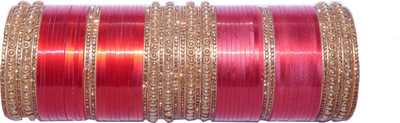 Charu Plastic Cubic Zirconia Bangle Set(Pack of 2)